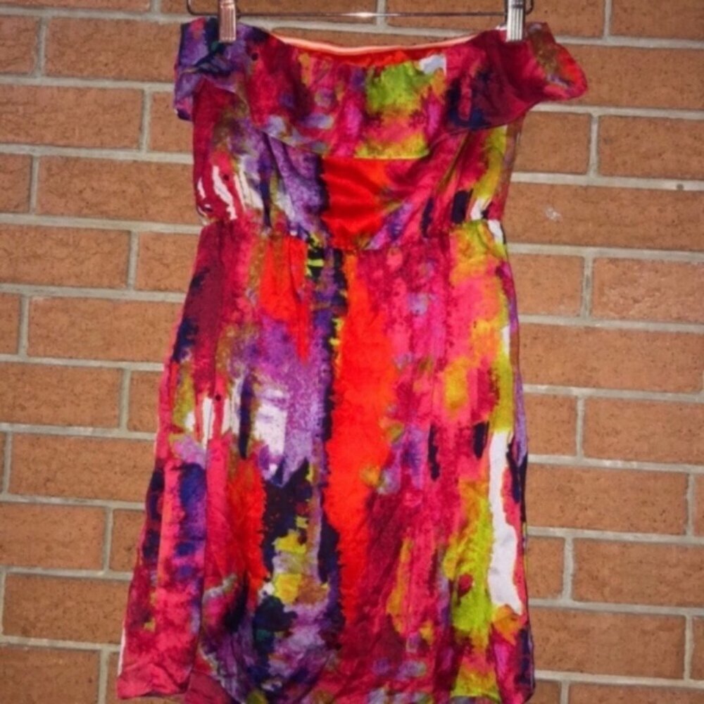 ❣️MM COUTURE❣️PRINTED STRAPLESS DRESS❣️ - Picture 3 of 8
